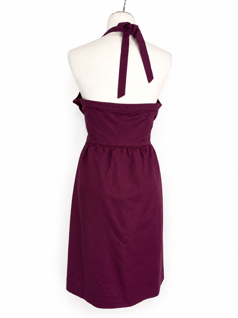 J. Crew plum-colored halter-neck fit and flare dress - Picture 3 of 10